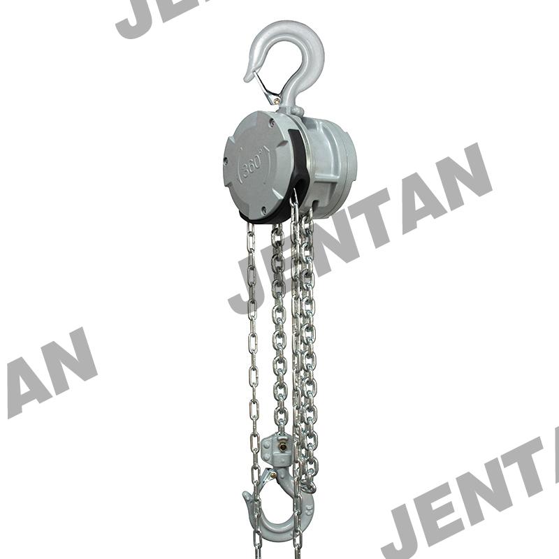 Left side of JTVX Lever Chain Hoist showing hook and housing