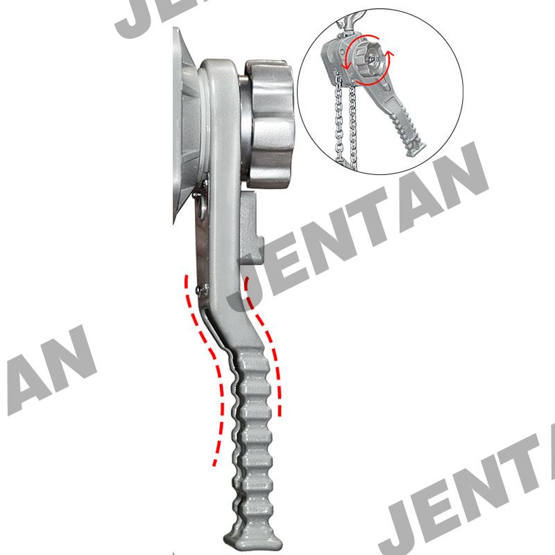 Forged steel hook on lightweight manual chain hoist