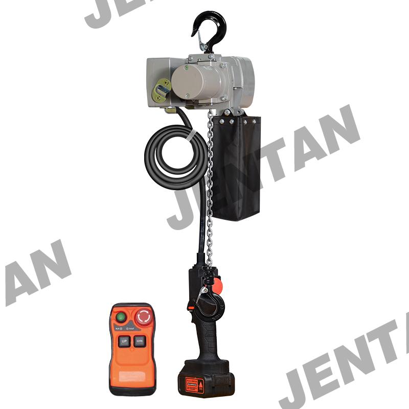 LED control interface and stop button on mini lithium hoist