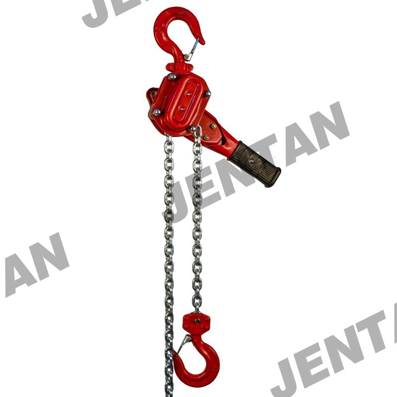 Front view of JTVGP Lever Block with ergonomic handle and hooks