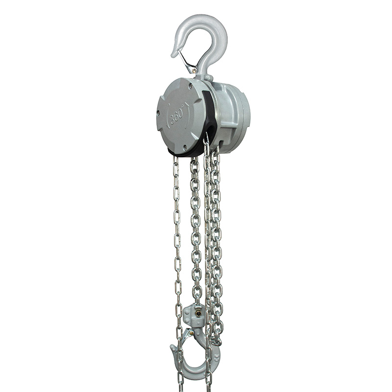 1T aluminum China chain hoist right side closeup