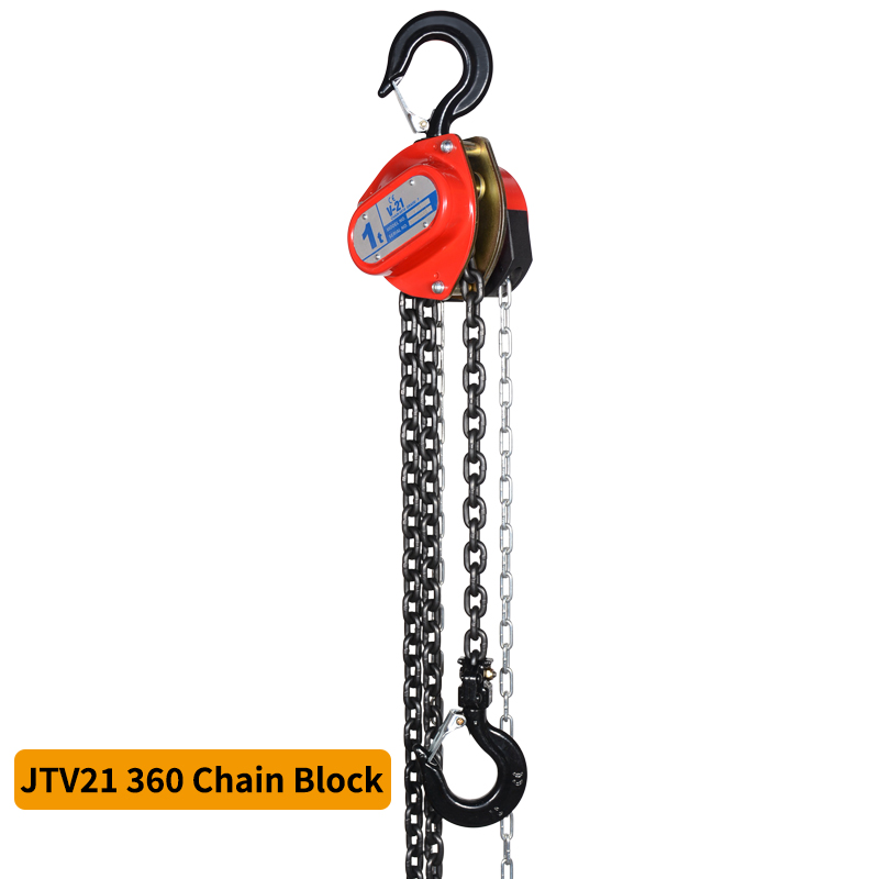 JTV21 360° chain hoist front view with rotating hand wheel