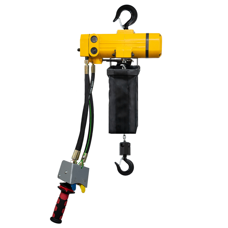 Lever control of JTQD pneumatic chain hoist for precise positioning