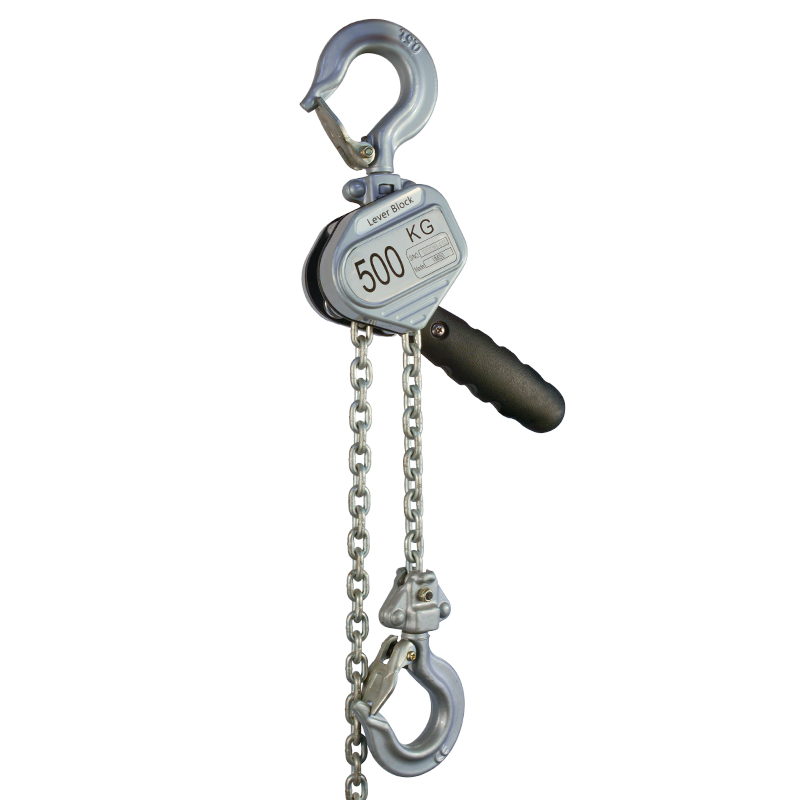 Side profile of lightweight aluminum manual hoist for lifting