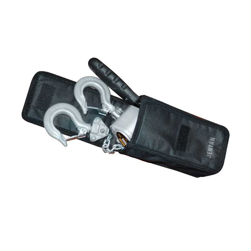 JTAM mini aluminum lever hoist stored in an optional portable tool bag